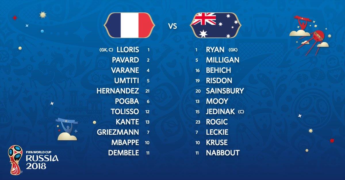 تشكيلة منتخب فرنسا ضد استراليا في كأس العالم 2022